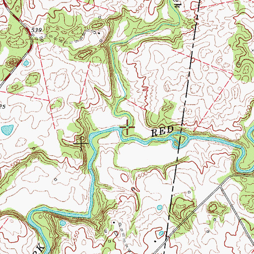 Topographic Map of Montgomery Creek, KY