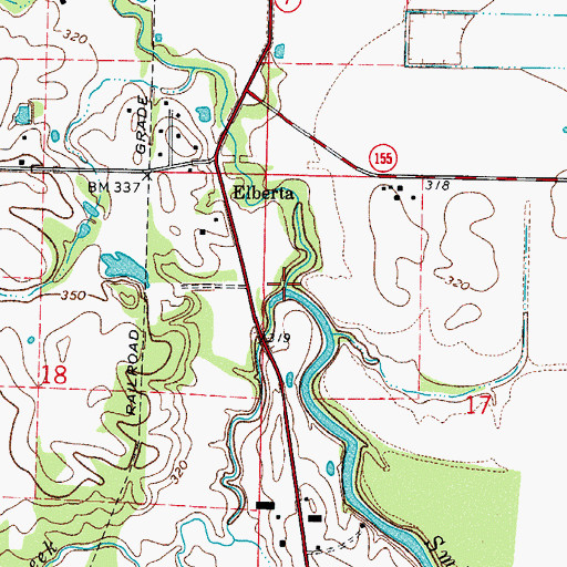 Topographic Map of Harris Creek, AR