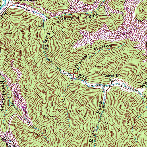 Topographic Map of North Hollow, KY