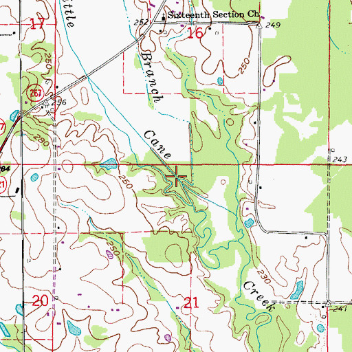 Topographic Map of Hazelwood Branch, AR