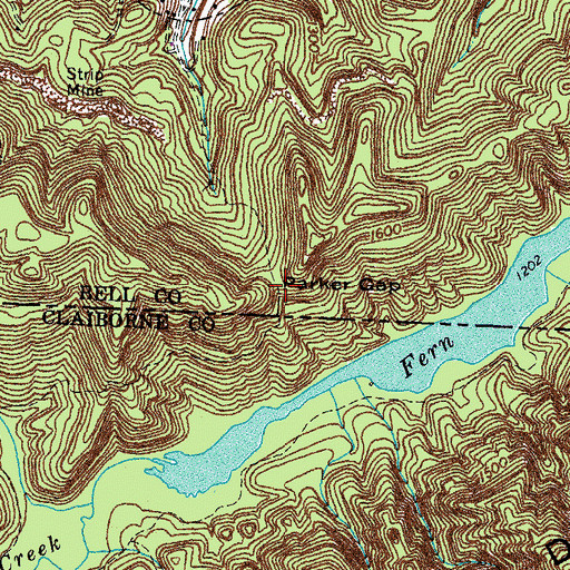 Topographic Map of Parker Gap, KY