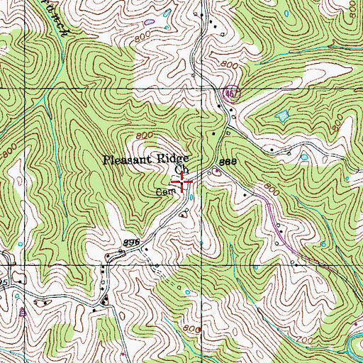 Topographic Map of Pleasant Ridge Church, KY