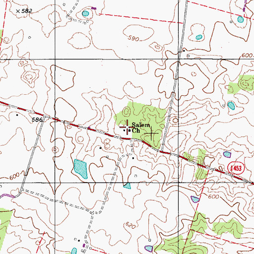 Topographic Map of Salem Baptist Church, KY