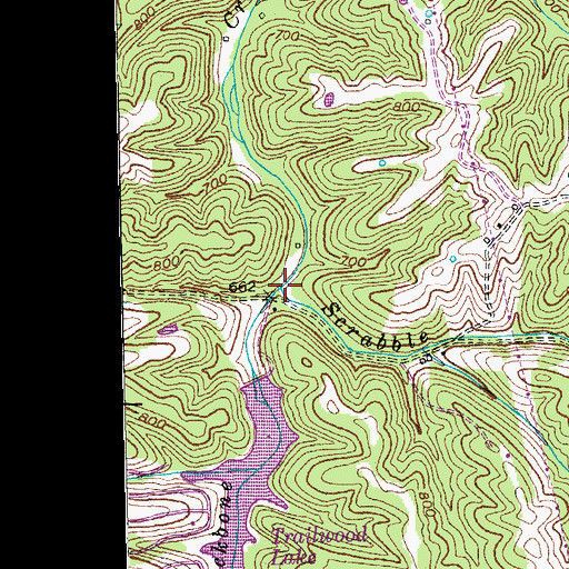 Topographic Map of Scrabble Creek, KY