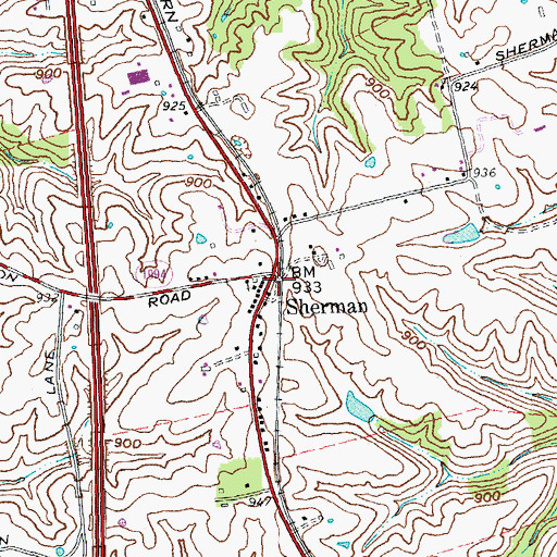 Topographic Map of Sherman, KY
