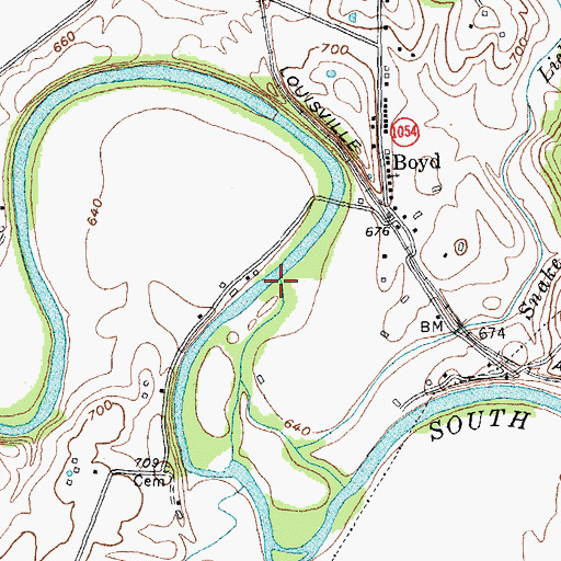 Topographic Map of Snake Lick Creek, KY