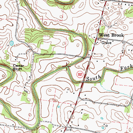 Topographic Map of South Fork Little River, KY