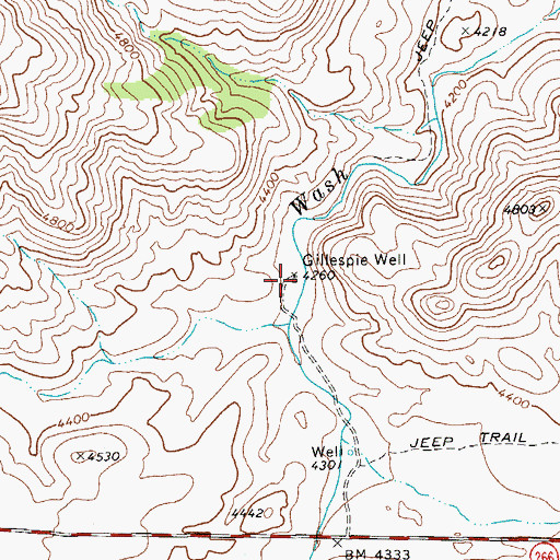Topographic Map of Gillespie Well, AZ
