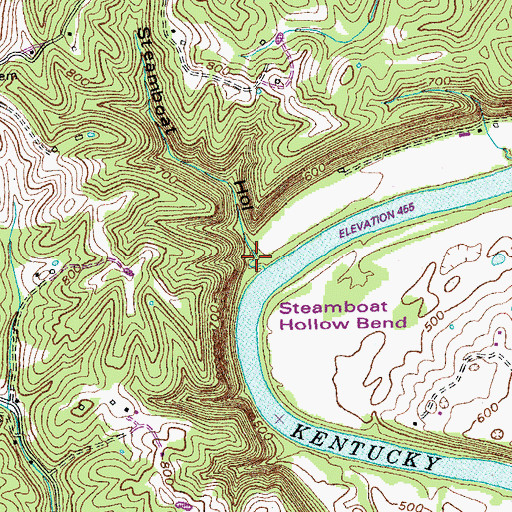 Topographic Map of Steamboat Hollow, KY