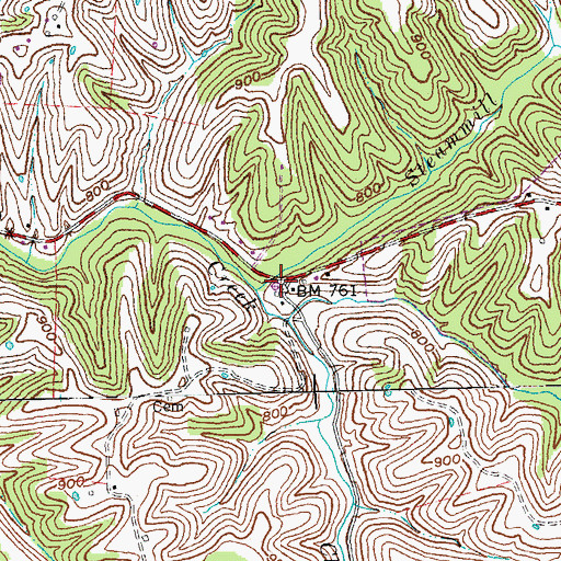 Topographic Map of Steammill Branch, KY