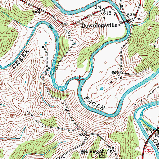 Topographic Map of Stevens Creek, KY