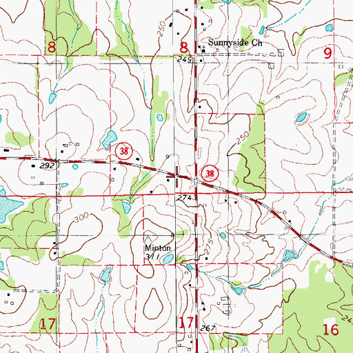 Topographic Map of Jackson Store, AR