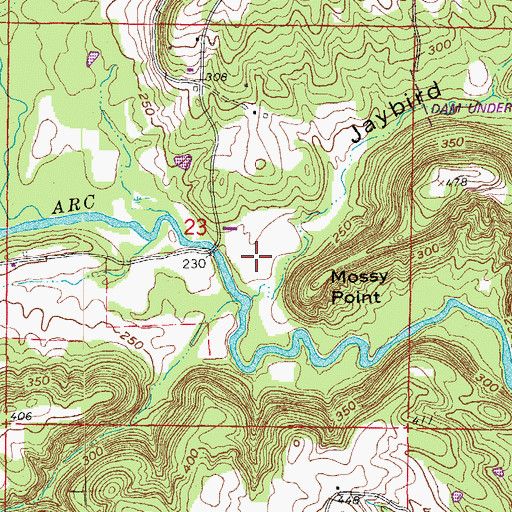 Topographic Map of Jaybird Hollow, AR