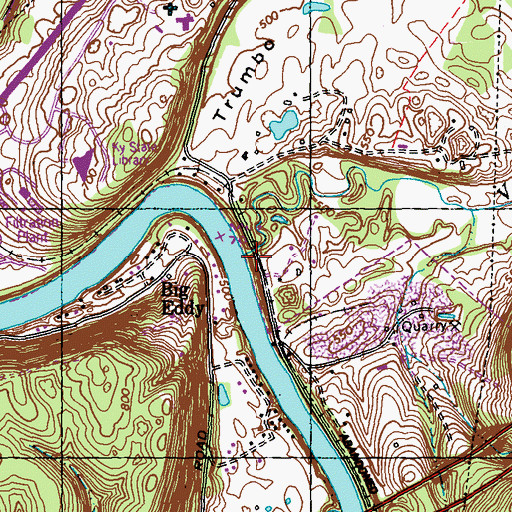 Topographic Map of Vaughn Branch, KY