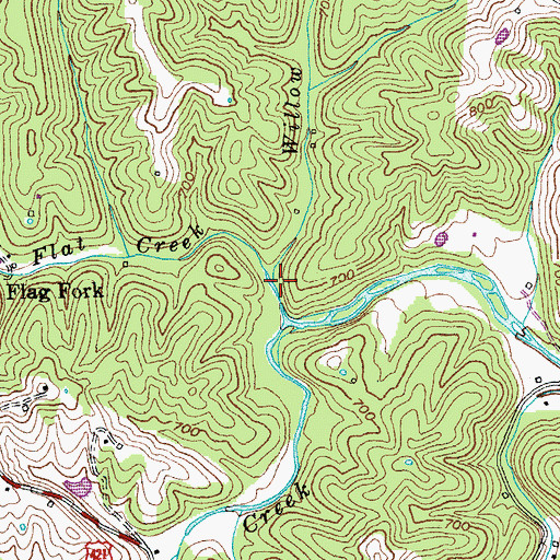 Topographic Map of Willow Branch, KY