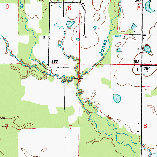 Topographic Map of Jones Branch, AR