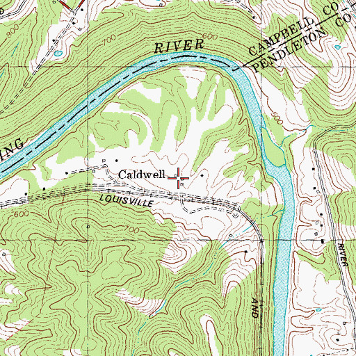 Topographic Map of Caldwell, KY