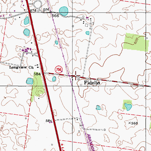 Topographic Map of Fidelio, KY
