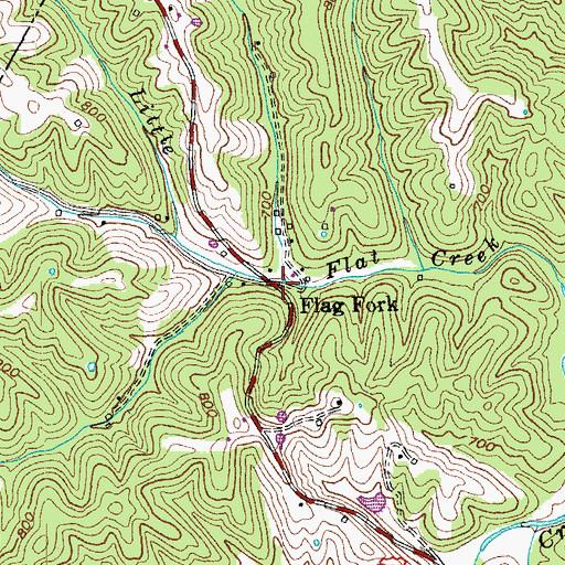 Topographic Map of Flag Fork, KY
