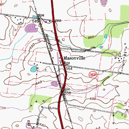 Topographic Map of Masonville, KY