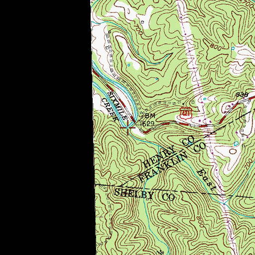 Topographic Map of Backbone Creek, KY