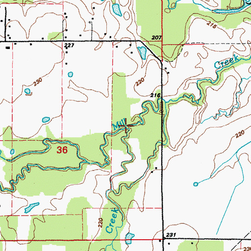 Topographic Map of Lick Creek, AR