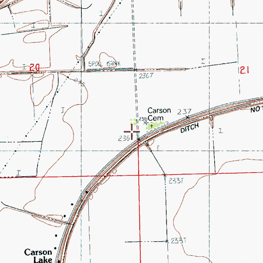 Topographic Map of Locust Grove Cemetery, AR