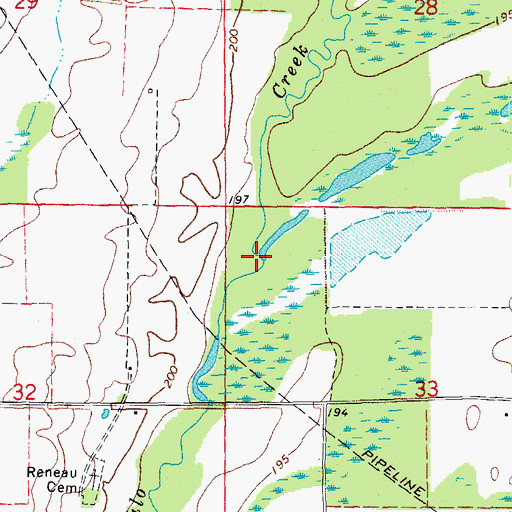 Topographic Map of Locust Slough, AR