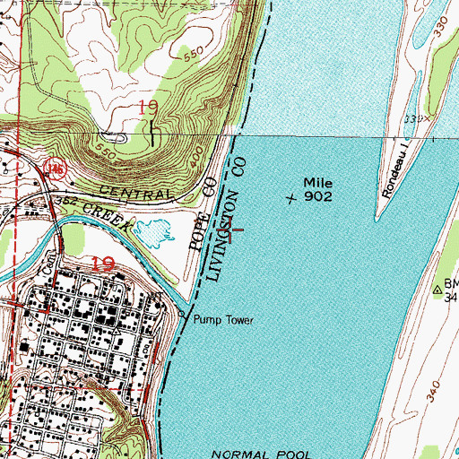 Topographic Map of Lusk Creek Marina, KY