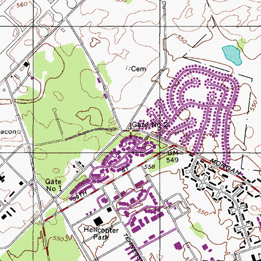 Topographic Map of Gate Number 2, KY