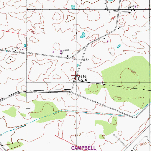 Topographic Map of Gate Number 4, KY