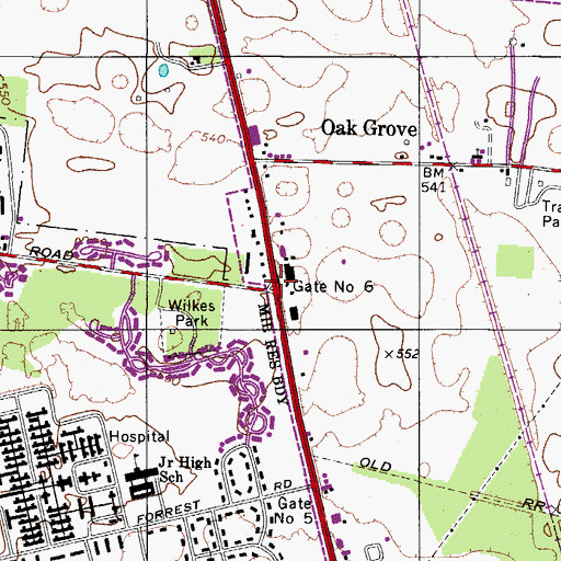 Topographic Map of Gate Number 6, KY