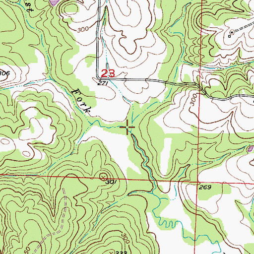 Topographic Map of May Branch, AR