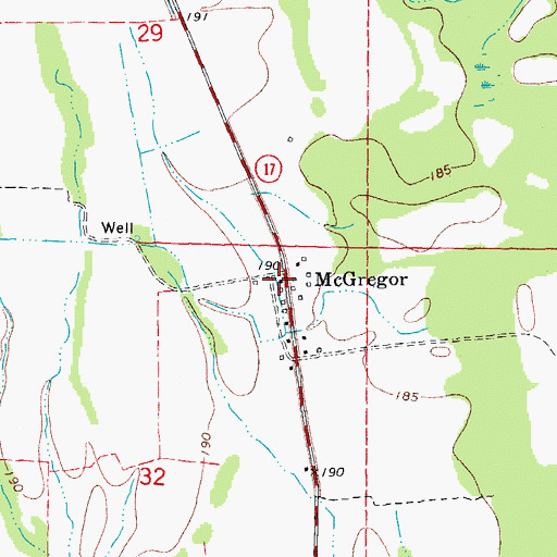 Topographic Map of McGregor, AR
