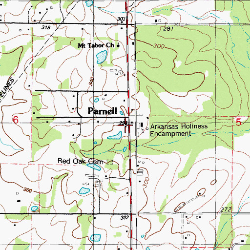 Topographic Map of Midway School, AR
