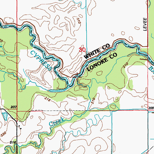 Topographic Map of Mill Creek, AR
