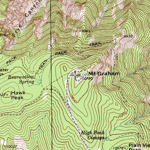 Topographic Map of Mount Graham, AZ
