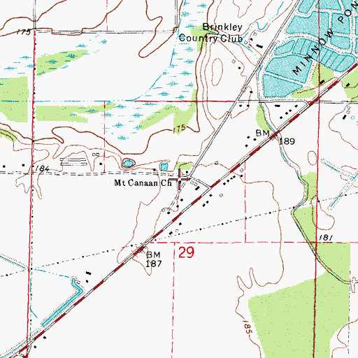 Topographic Map of Mount Canaan Church, AR