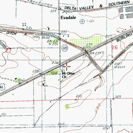 Topographic Map of Mount Olive Church, AR