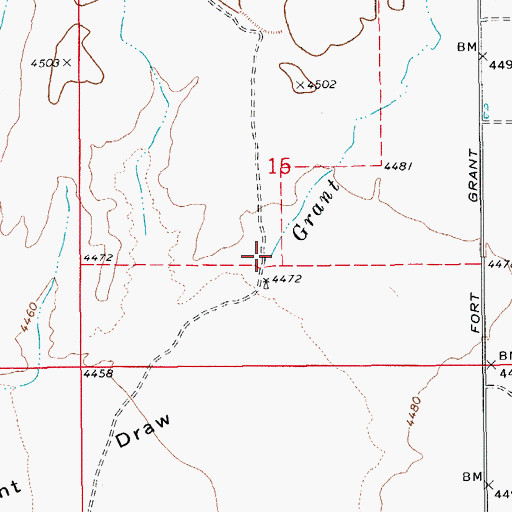 Topographic Map of Grant Creek, AZ