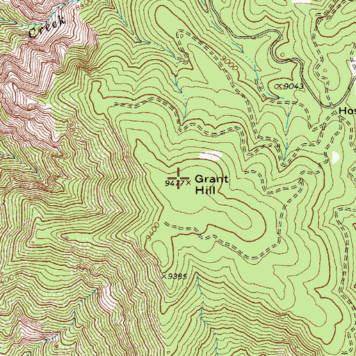 Topographic Map of Grant Hill, AZ
