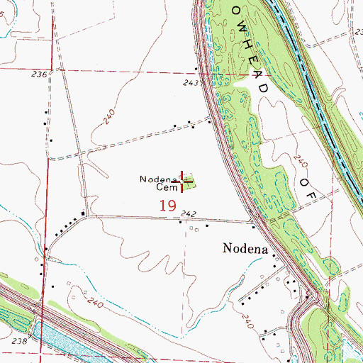 Topographic Map of Nodena Cemetery, AR