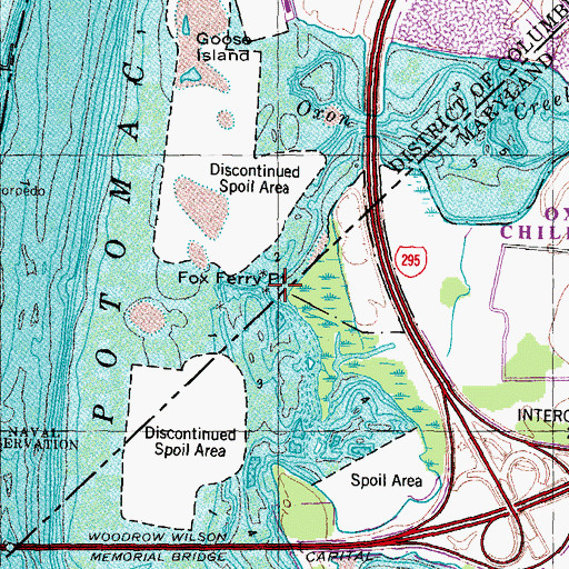 Topographic Map of Fox Ferry (historical), DC