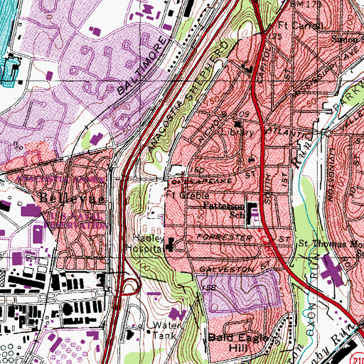 Topographic Map of Leckie Elementary School, DC