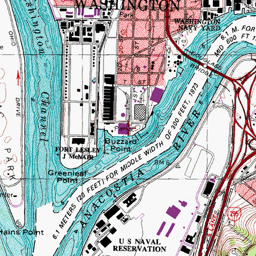 Topographic Map of Buzzard Point, DC