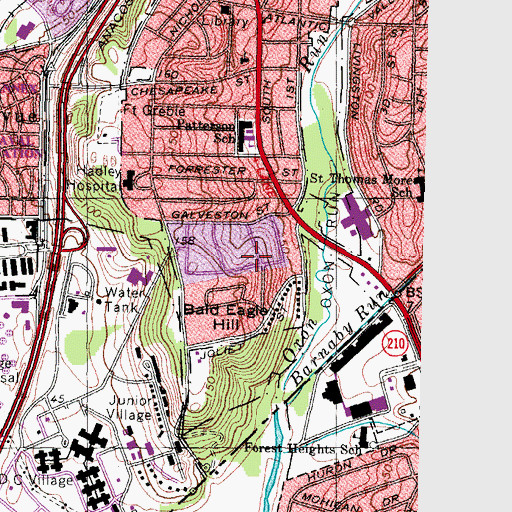 Topographic Map of Lower Gisborough Tract (historical), DC