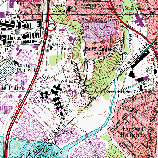Topographic Map of Junior Village, DC