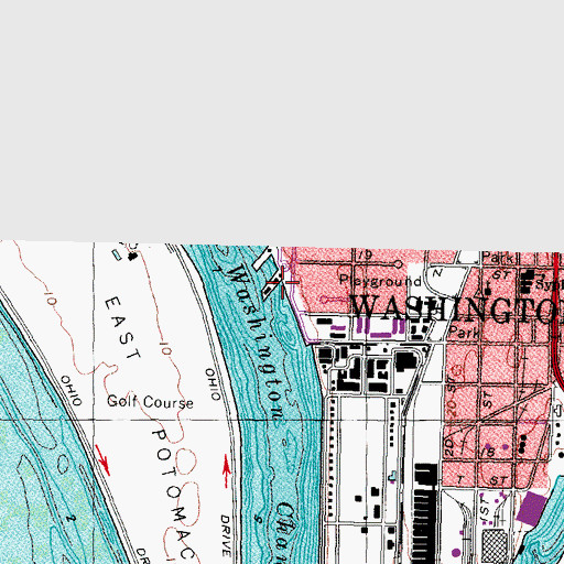 Topographic Map of Morris and Nicholson Wharf, DC
