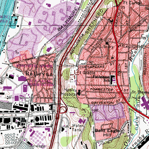 Topographic Map of Fort Greble (historical), DC