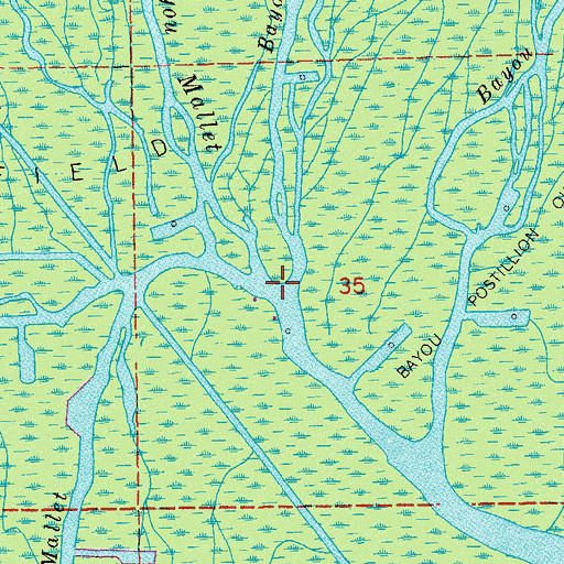 Topographic Map of Bayou Latania, LA